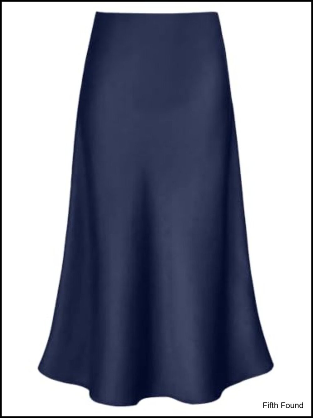 Satin Midi Skirt A-Line High Waisted Ruffle Fishtail